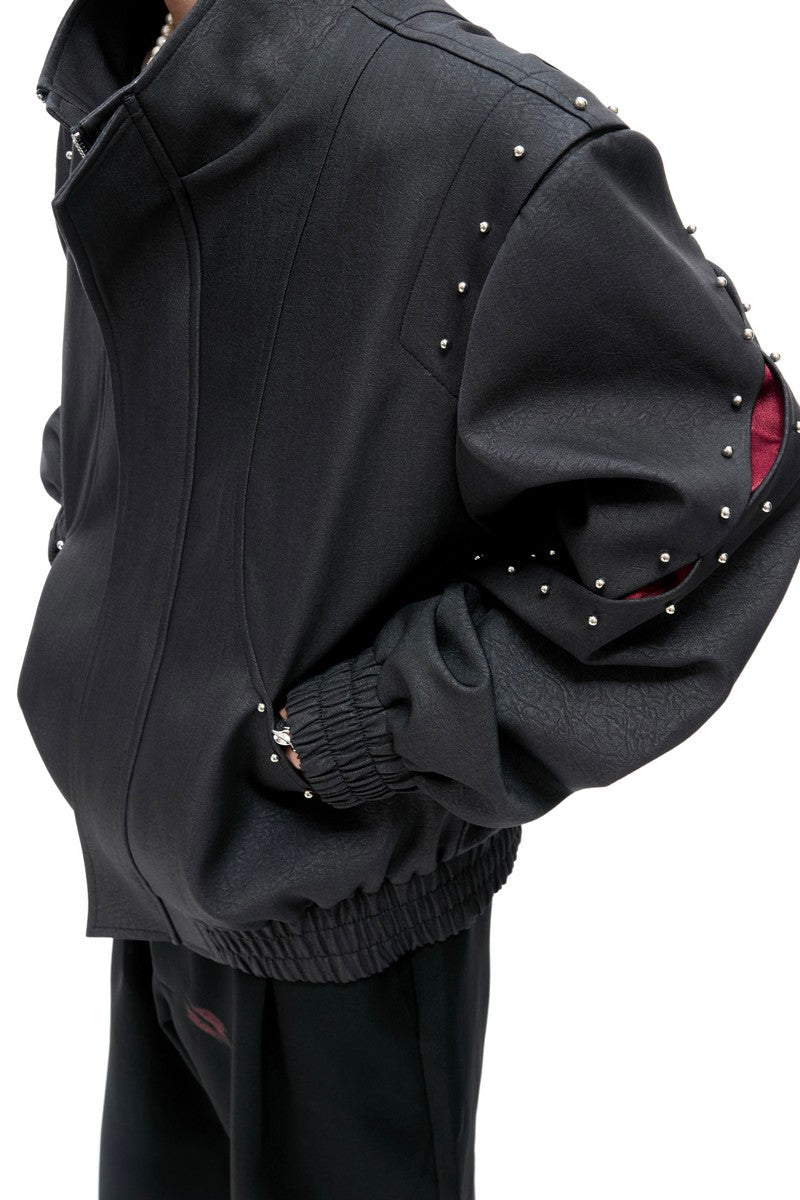 Deconstructed Textured Studded Jacket