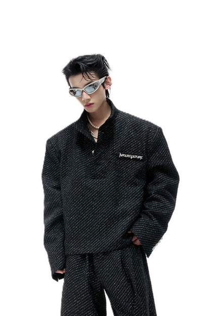 Textured Pearl Button Jacket