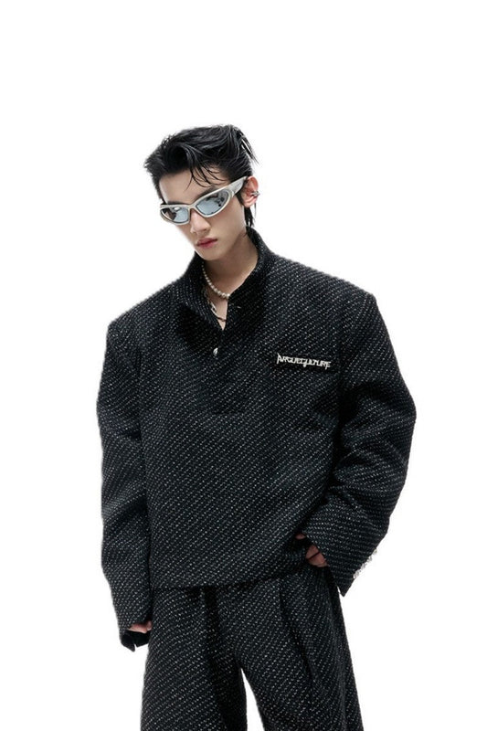 Textured Pearl Button Jacket