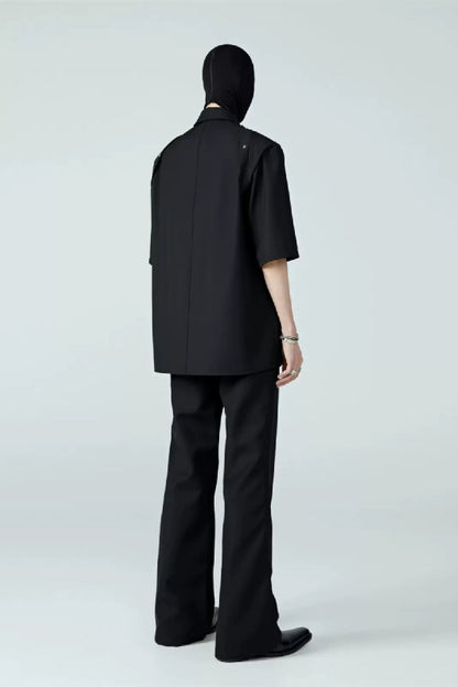 Handcrafted Rivet Pleated Shirt