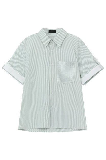 Washed Cotton Striped Shirt