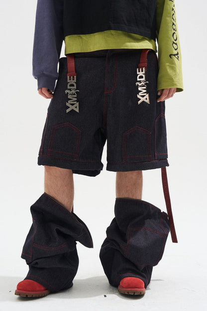 Raw Denim Detachable Cargo Pants