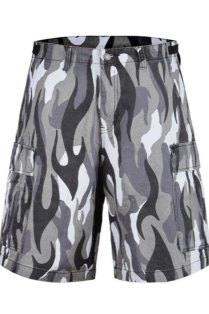 Flame Camo Cargo Shorts