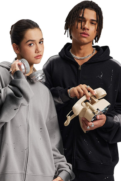 Spray Paint Graffiti Zip Hoodie