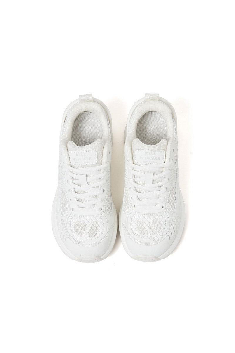 White Chunky Running Sneakers