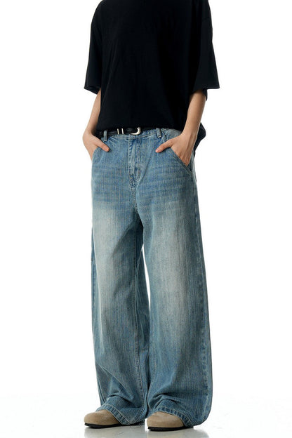 Bamboo Texture Straight Jeans