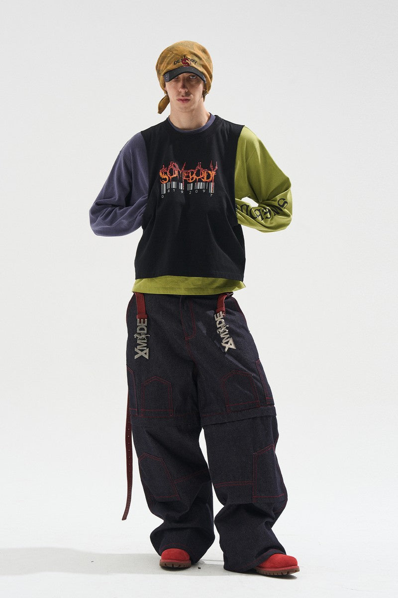 Raw Denim Detachable Cargo Pants