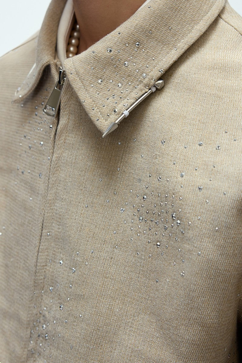 Rhinestone Sequin Cropped Jacket