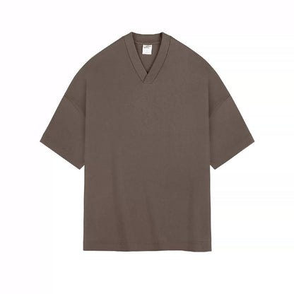 Oversized Heavy Cotton V-Neck Tee