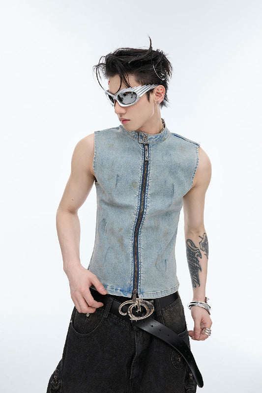 Vintage Denim Sleeveless Vest