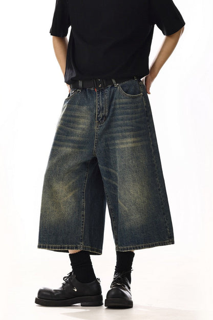 Vintage Washed Cropped Shorts