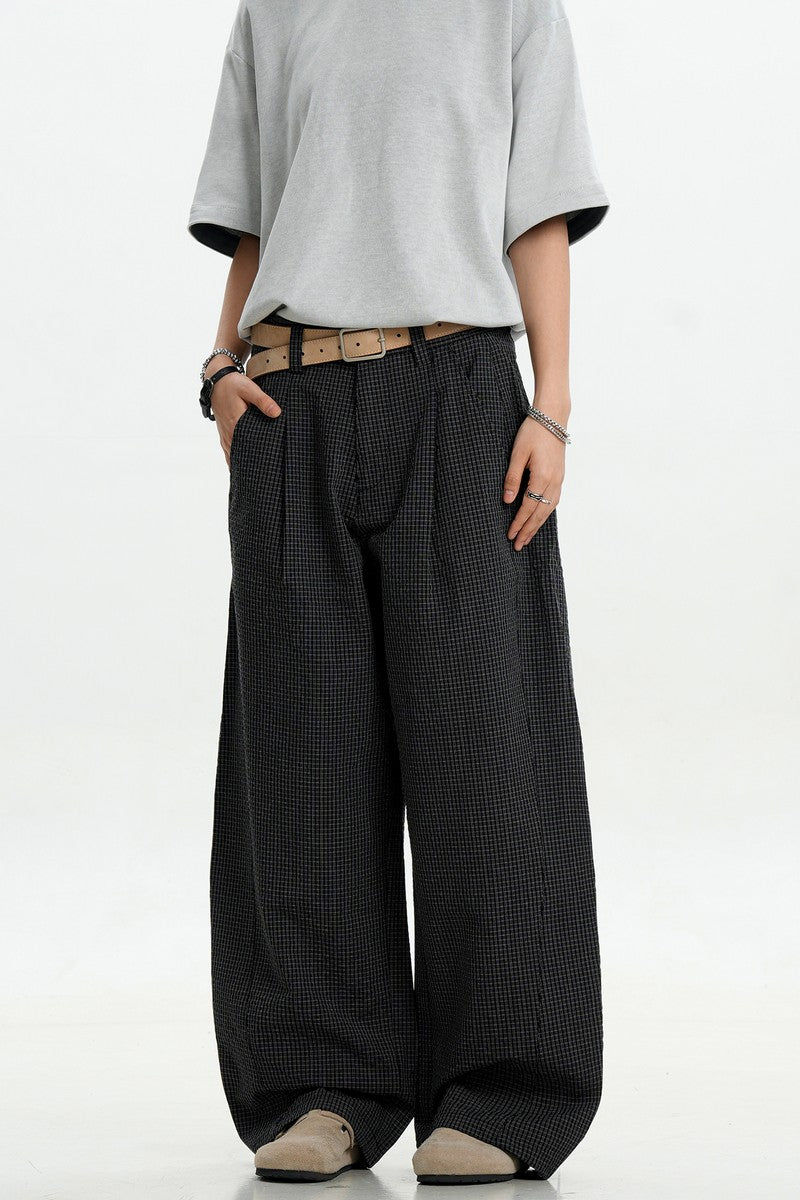 Plaid Pleated Blade Pants
