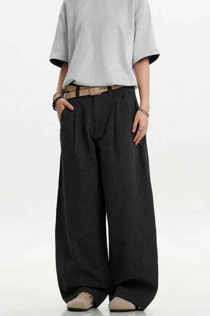 Plaid Pleated Blade Pants