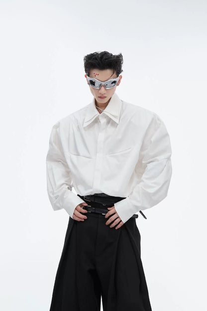 Layered Collar Deconstructed Shirt