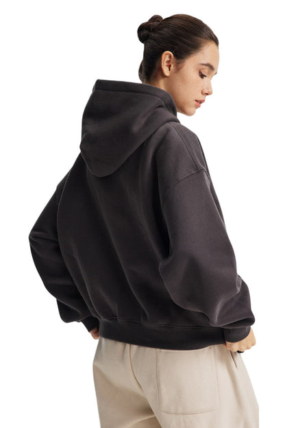 Fleece Boxy Double Zip Hoodie