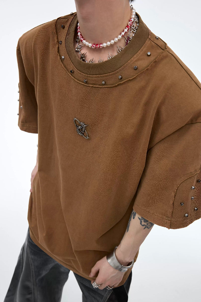 Studded Shoulder Pad Vintage Tee