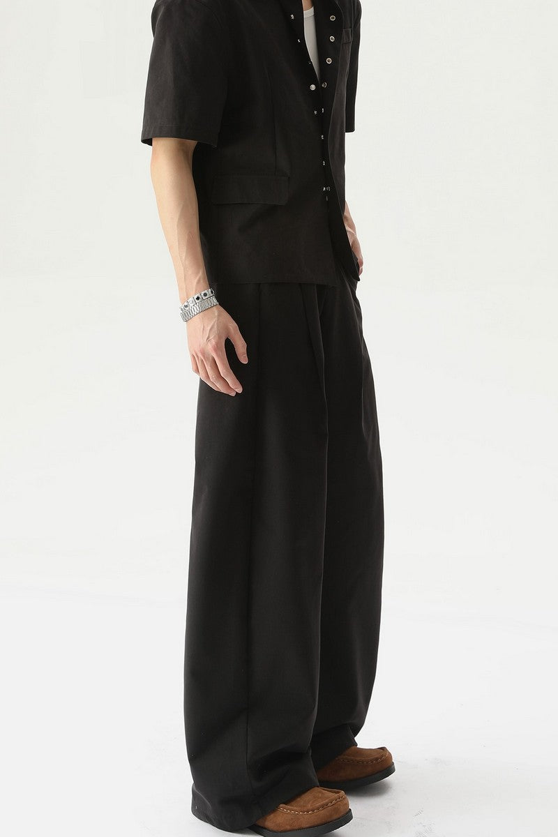 Western Style Buttoned Suit Trousers