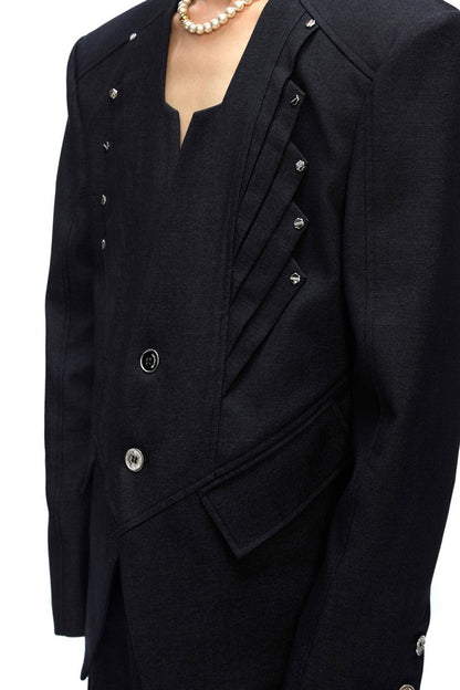 Deconstructed Wool Blend Suit Jacket