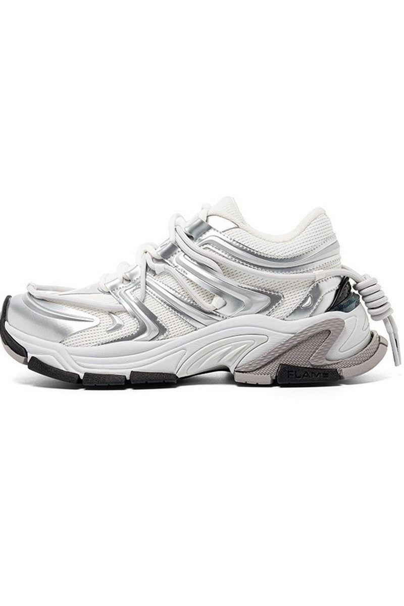 Space Silver Chunky Dad Sneakers