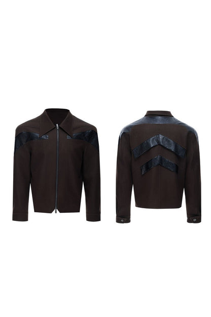 Glossy Deconstructed Cropped Jacket