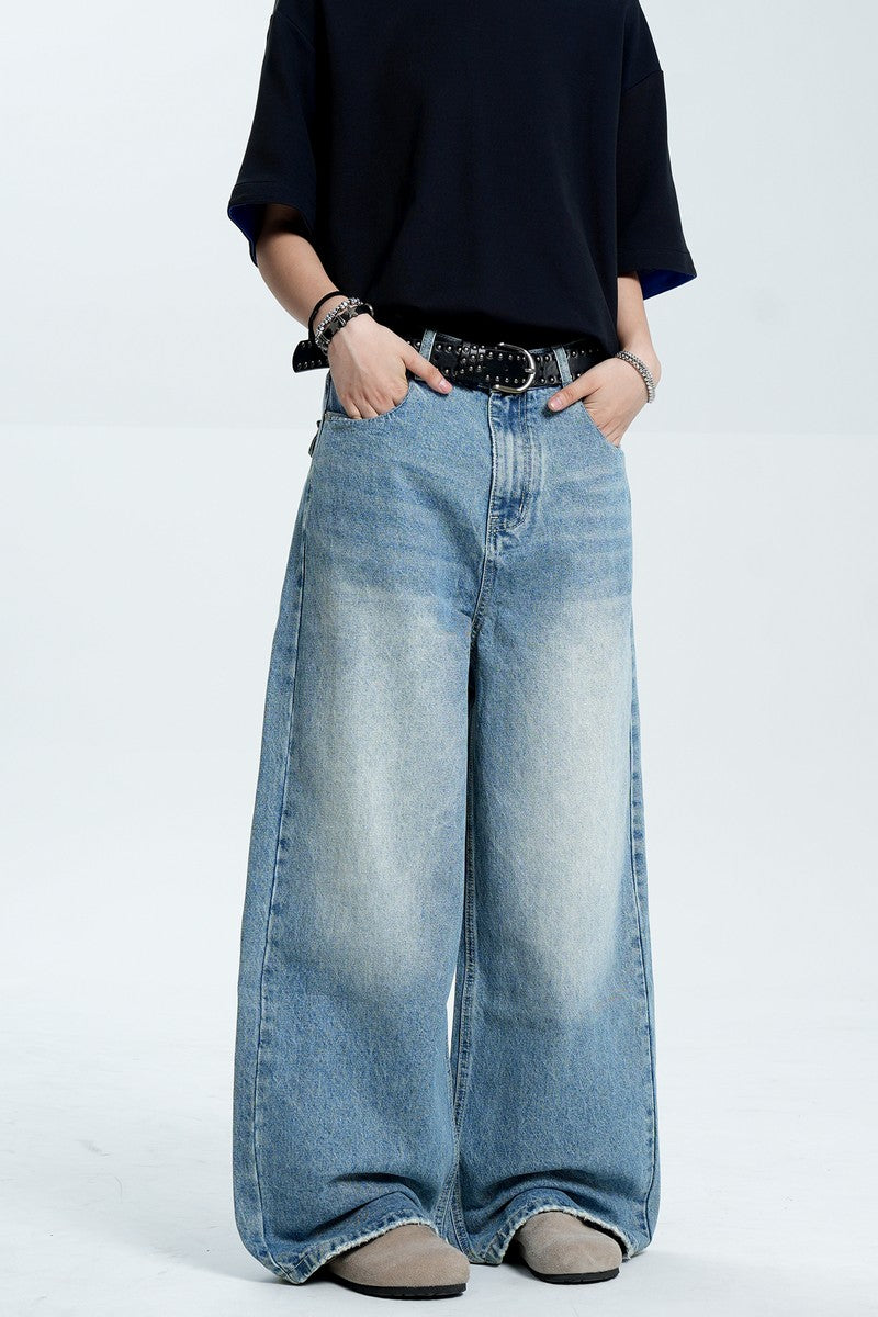 Washed Blue Cleanfit Trousers