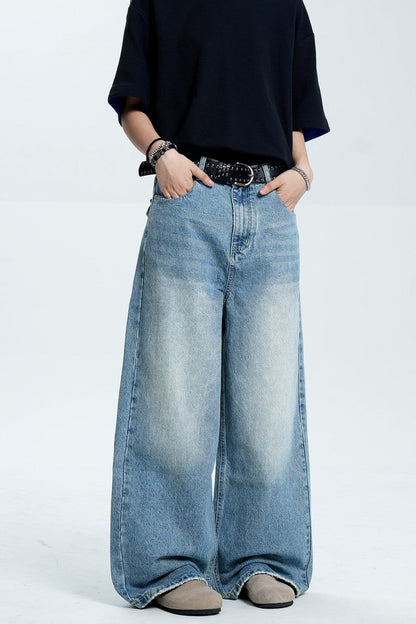 Washed Blue Cleanfit Trousers