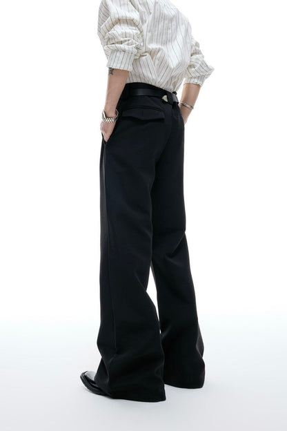 Lipstick Print Pleated Flare Trousers