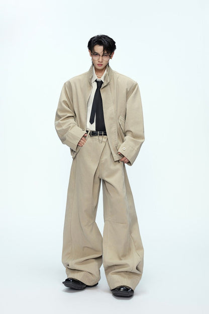 Washed Layered Loose Jeans