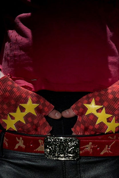 Star Checkered Fingerless Gloves