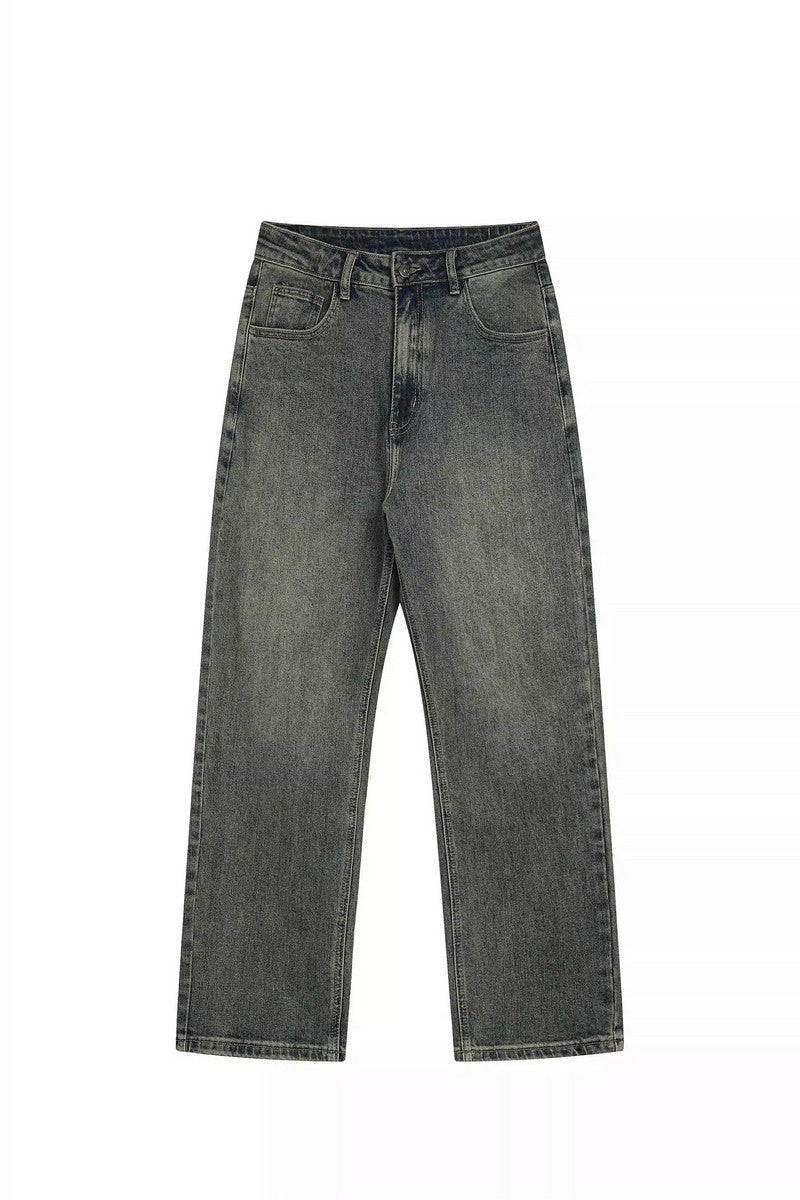 Vintage Wash Stretch Denim Jeans