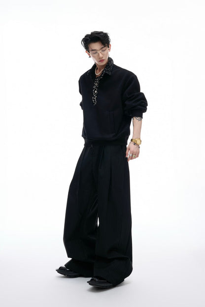 Sequin Pin Detail Polo Sweatshirt