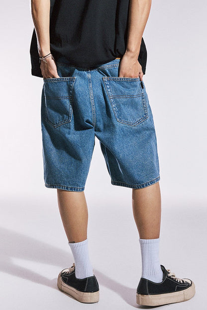 Washed Denim Shorts