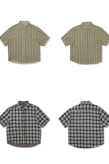 Reversible Linen Plaid Shirt