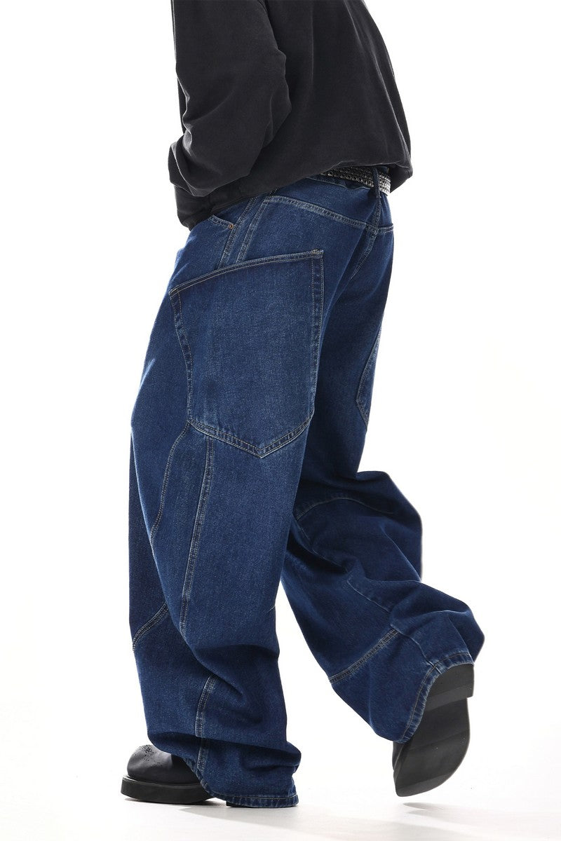 Vintage Deconstructed Loose Wide Jeans