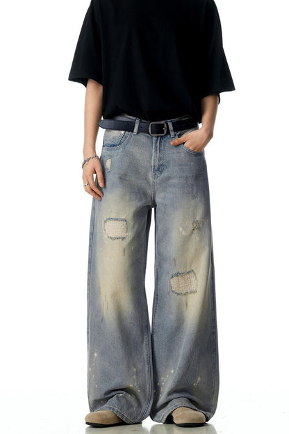 Splatter Ripped Vintage Jeans