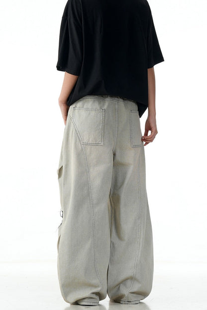 Gray Ripped Blade Jeans