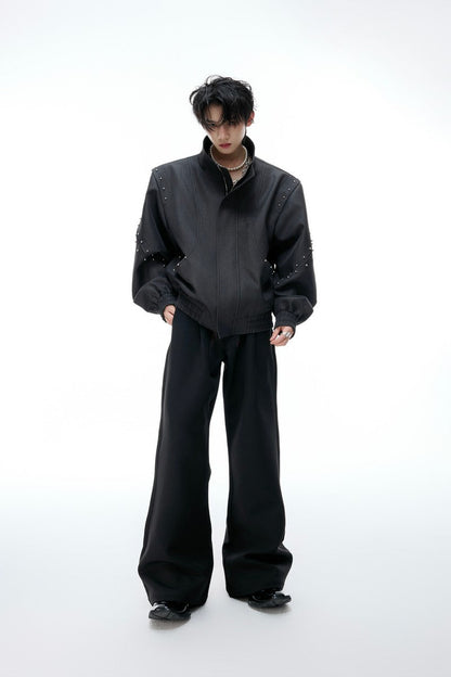 Deconstructed Textured Studded Jacket