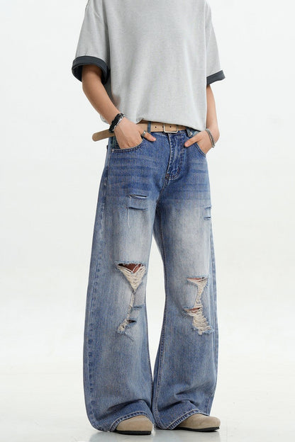 Blue Ripped Cleanfit Scythe Jeans