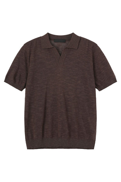 Textured V-Neck Lightweight Tee