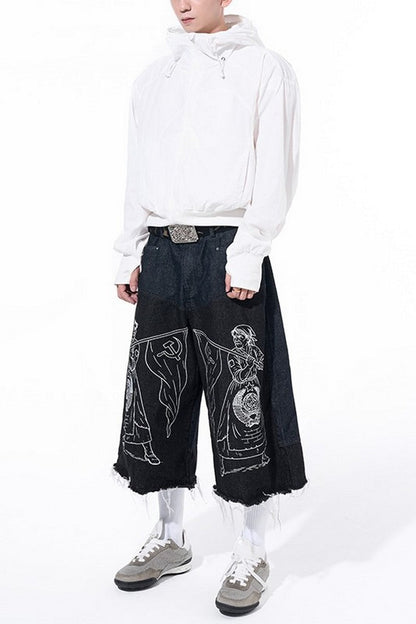 Back Patch Hooded Windbreaker