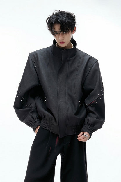 Deconstructed Textured Studded Jacket