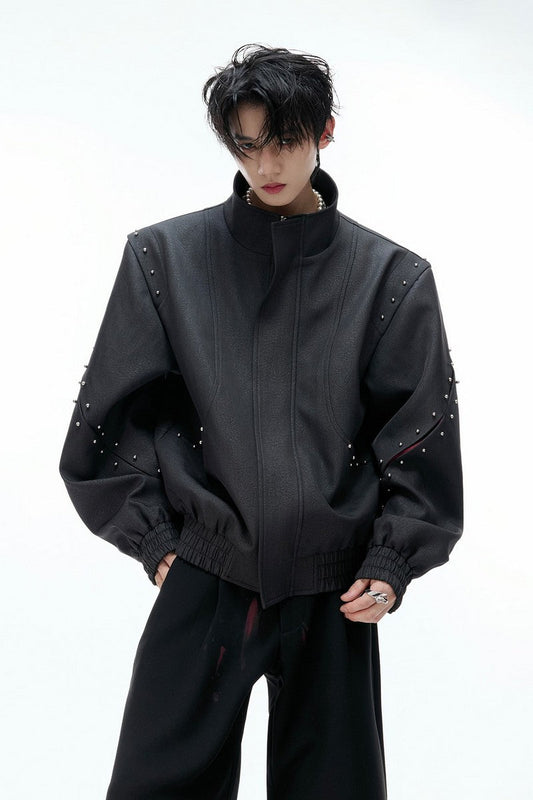 Deconstructed Textured Studded Jacket