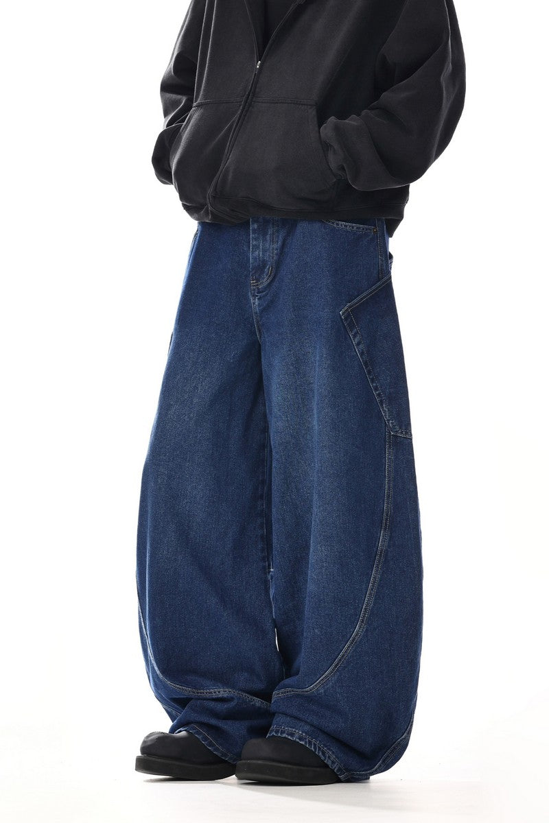 Vintage Deconstructed Loose Wide Jeans