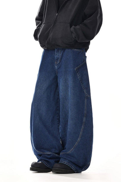 Vintage Deconstructed Loose Wide Jeans