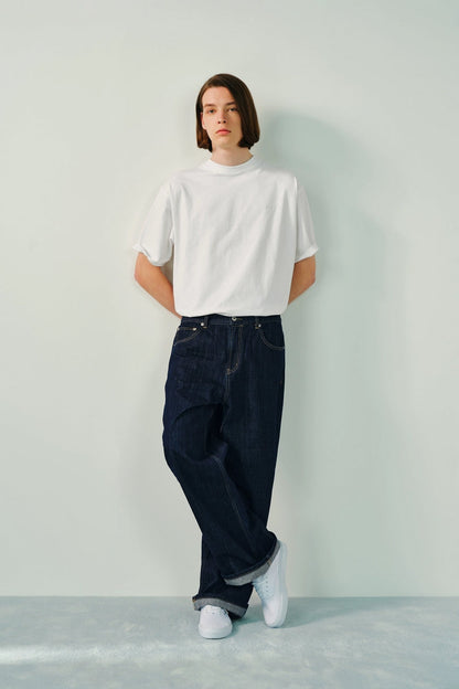 Japanese Raw Denim Straight-Leg Flare Jeans