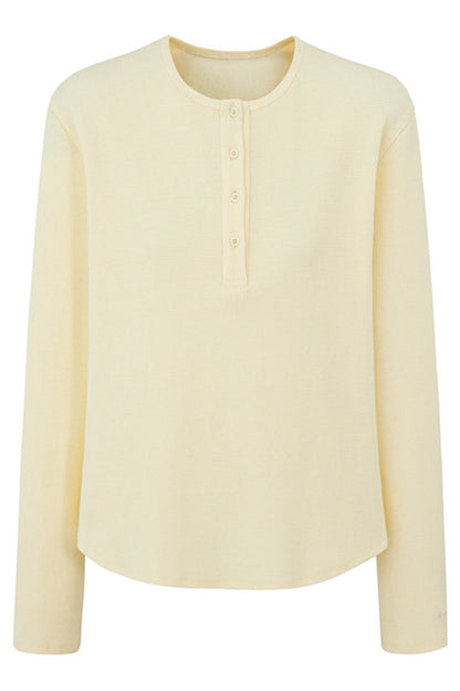 Waffle Henley Long Sleeve Tee