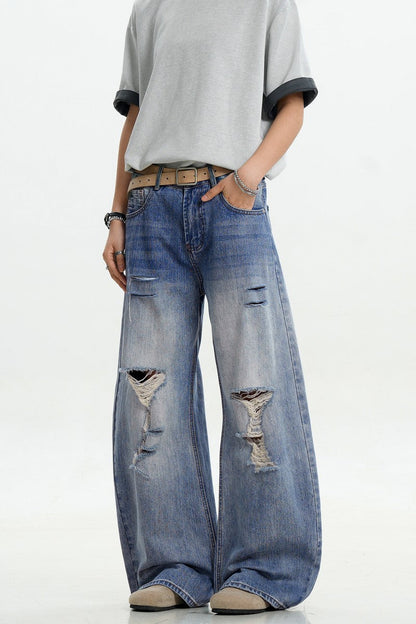 Blue Ripped Cleanfit Scythe Jeans