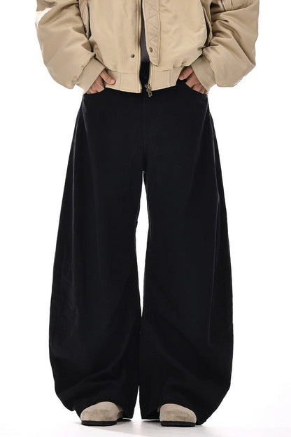 Draped Wide Leg Dress Pants