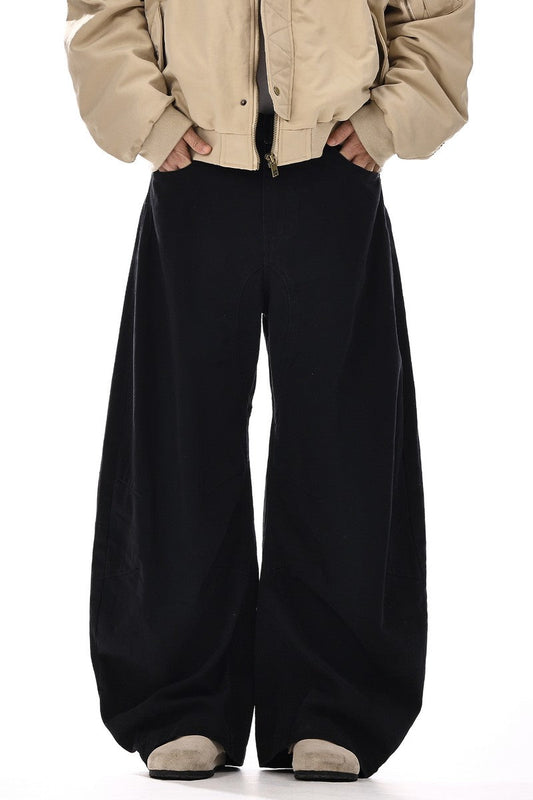 Draped Wide Leg Dress Pants
