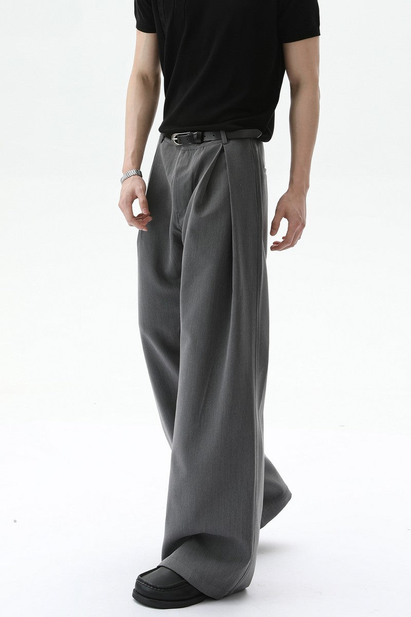 A-Line Pleated Wide Leg Trousers